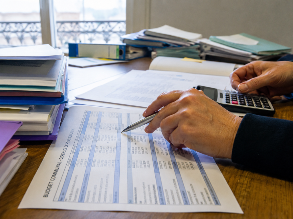 Un maire pointant ses dépenses par rapport à son budget 