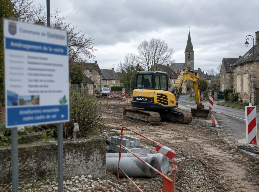 réhabilitation d'une place dans un village